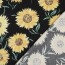 Baumwollpopeline Digital Sonnenblumen - schwarz