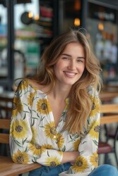 Baumwollpopeline Digital Sonnenblumen - weiß