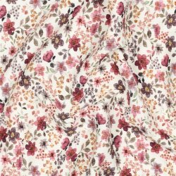 Rippenjersey Digital Blumen - BORDEAUX