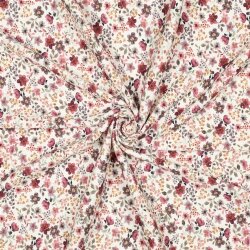 Rippenjersey Digital Viola Blumen - beere