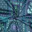 Baumwollsatin PATCHWORK Blumen - PETROL