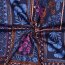 Baumwollsatin PATCHWORK Blumen - dunkelblau