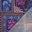 Baumwollsatin PATCHWORK Blumen - dunkelblau