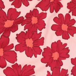 Wintersweat rote Blumen - hellpink