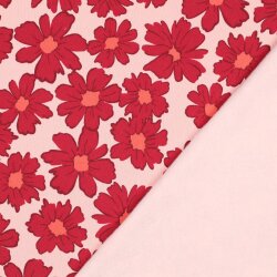 Wintersweat rote Blumen - hellpink