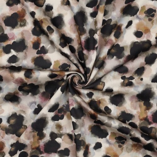 Baumwollsatin Digital Tiere SKIN - BEIGE
