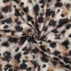 Baumwollsatin Digital Tiere SKIN - BEIGE