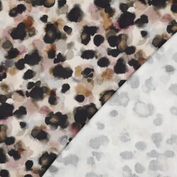 Baumwollsatin Digital Tiere SKIN - BEIGE