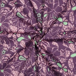 Baumwollsatin Blumen - PURPLE