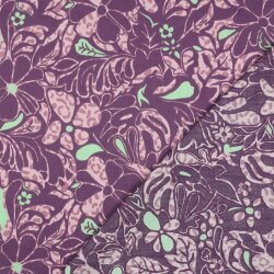 Baumwollsatin Blumen - PURPLE