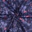 Baumwollsatin Blumen - dunkelblau