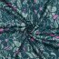 Baumwollsatin Blumen - PETROL
