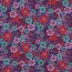 Baumwollpopeline Retro Blumen - dunkelblau