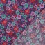Baumwollpopeline Retro Blumen - dunkelblau