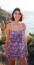 Baumwollpopeline Retro Blumen - pfirsich