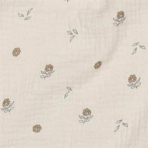 Musselin Bio~Organic Blumen - natur