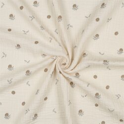 Musselin Bio~Organic Blumen - natur