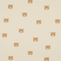 Baumwolljersey Bio~Organic Bärenköpfe - natur