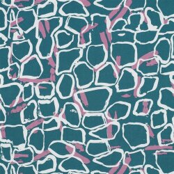 Viskose 100% wilde Rechtecke - petrol