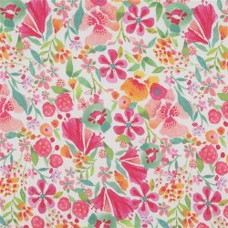Baumwollvoile Digital Blumen - pink
