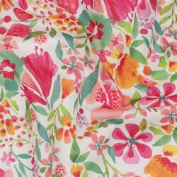 Baumwollvoile Digital Blumen - pink