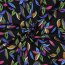 Viskose Jersey STRETCH Digital LEAVES - schwarz