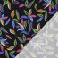 Viskose Jersey STRETCH Digital LEAVES - schwarz