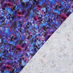 Viskose Jersey STRETCH Digital Blumen - COBALT