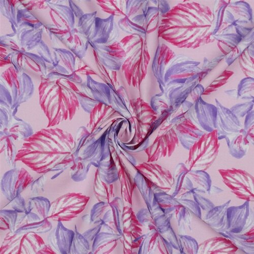 Viskose 100% Digital LEAVES - PINK