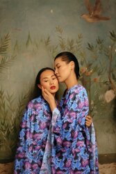 Viskose 100% Digital LEAVES - PINK