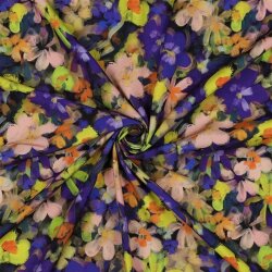 Viskose 100% Digital Blumen - PURPLE