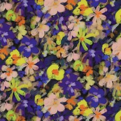 Viskose 100% Digital Blumen - PURPLE