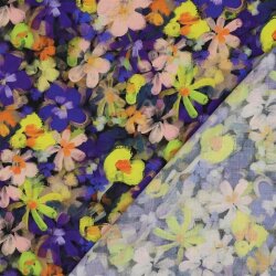 Viskose 100% Digital Blumen - PURPLE