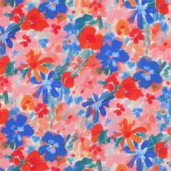 Viskose 100% Digital Blumen - PINK