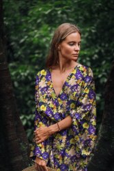 Viskose 100% Digital Blumen - PINK