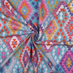 Viskose 100% Digital GEOMETRIC - PETROL