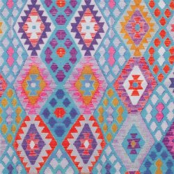 Viskose 100% Digital GEOMETRIC - PETROL