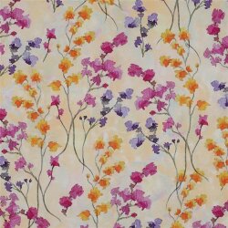 Viskose 100% Digital Blumen - LIGHT YELLOW