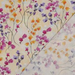 Viskose 100% Digital Blumen - LIGHT YELLOW