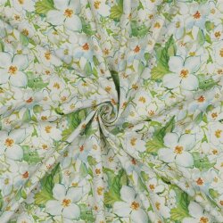Viskose 100% Digital Blumen - GREEN
