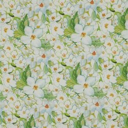 Viskose 100% Digital Blumen - GREEN