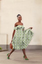 Viskose 100% Digital Blumen - GREEN