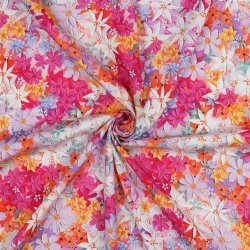 Viskose 100% Digital Blumen - FUCHSIA