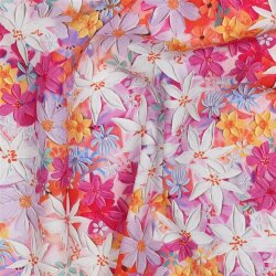 Viskose 100% Digital Blumen - FUCHSIA