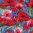 Viskose 100% Digital POPPIES - COBALT
