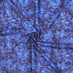 Viskose 100% Digital Blumen - dunkelblau