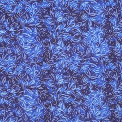 Viskose 100% Digital Blumen - dunkelblau