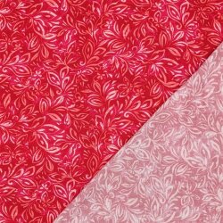 Viskose 100% Digital Blumen - DARK RED