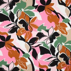 Viskose Lenzing 100% EcoVera™ bunte Blumen - hellpink