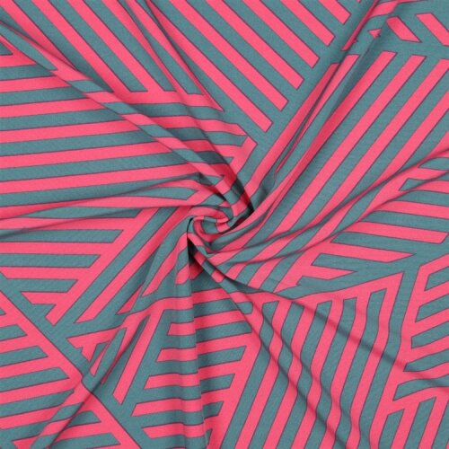 Polyesterjersey GEOMETRIC - dunkelpetrol/FUCHSIA